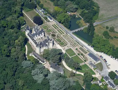 Vista aérea del castillo de Ussé desde el este