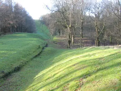The line of the Antonine Wall near Bar Hill