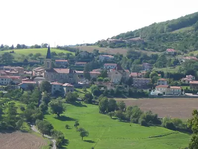 Het dorp Brullioles in de Monts du Lyonnais