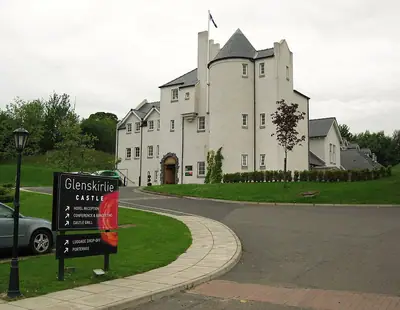 Glenskirlie Castle with its castle-style turret at Banknock