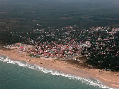Luchtfoto van Montalivet aan de Atlantische kust