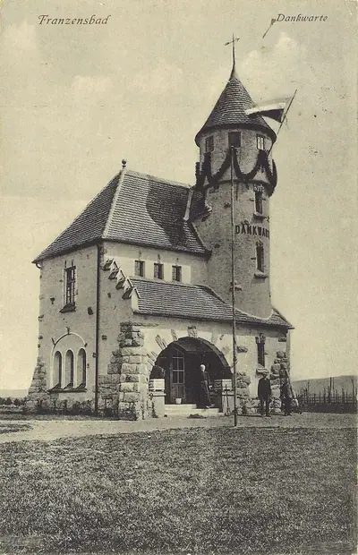 Historisch beeld van het uitzichtrestaurant Dankwarte, het huidige Zámeček, gedateerd 1917